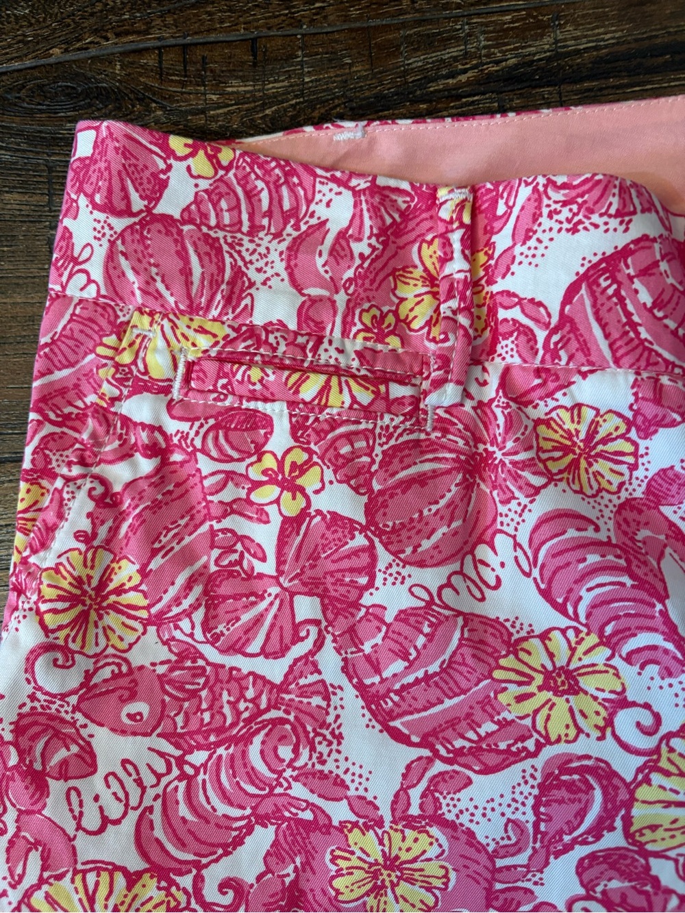 Lilly Pulitzer Whitney Roll Up Pants Womens 12 Pink Chum Bucket Print - Picture 4 of 8